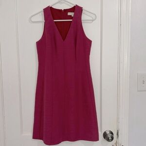 Loft Womens Dress Petite  Size 0 Pink A Line Sleeveless Lined Cotton Blend